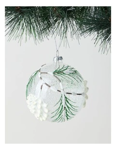 Harvest Christmas Glass Pinecone Bauble 10cm in Brown