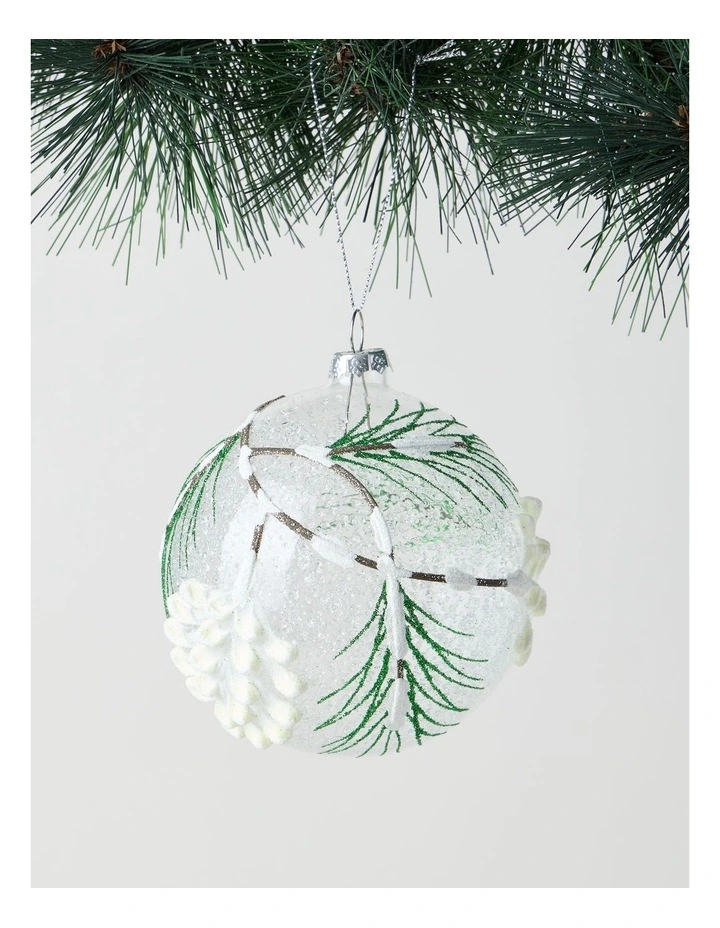 Harvest Christmas Glass Pinecone Bauble 10cm in Brown image 1