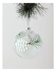 Harvest Christmas Glass Pinecone Bauble 10cm in Brown
