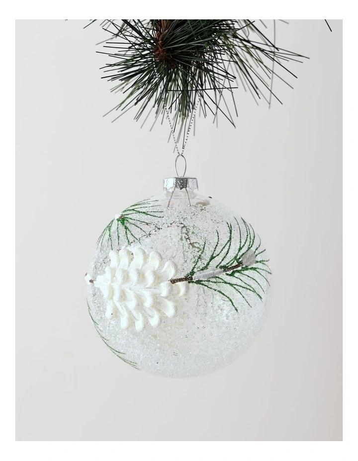 Harvest Christmas Glass Pinecone Bauble 10cm in Brown image 1