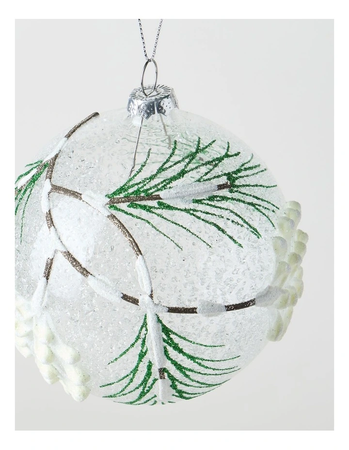 Harvest Christmas Glass Pinecone Bauble 10cm in Brown image 2