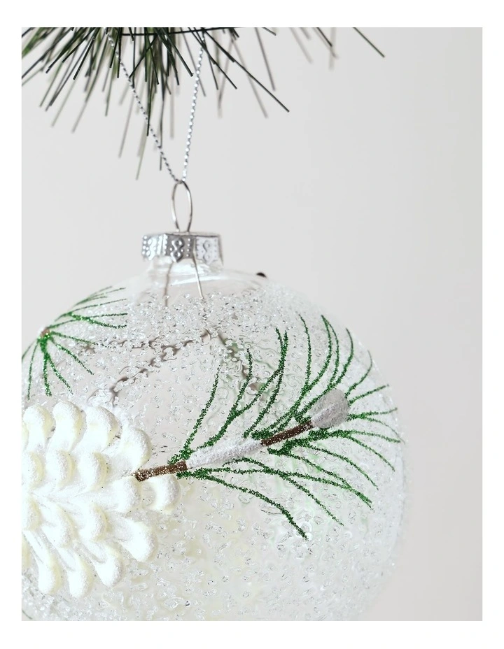 Harvest Christmas Glass Pinecone Bauble 10cm in Brown image 2