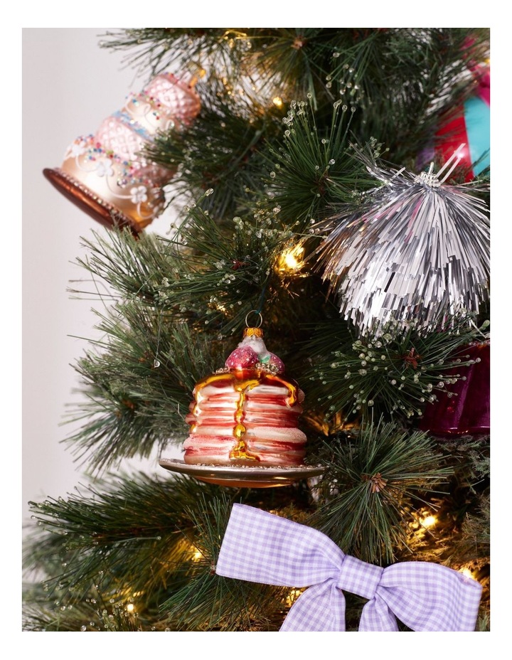 Nostalgia Christmas Glass Pancake Stack Ornament in Brown: 10cm image 2