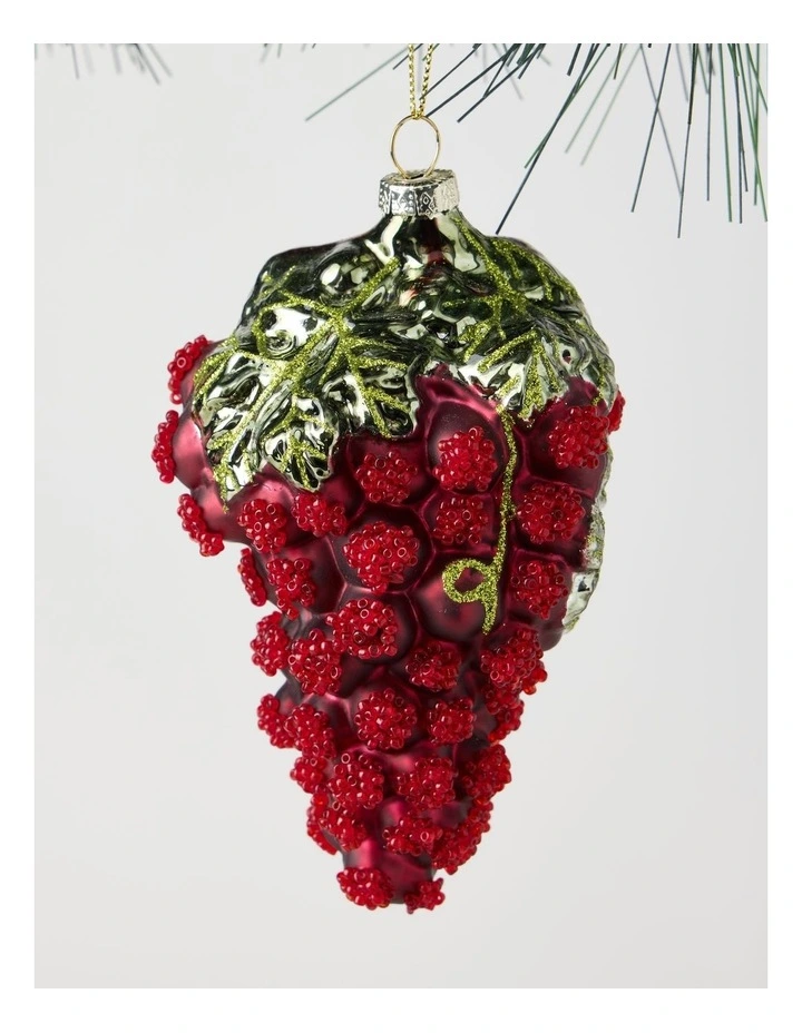 Heirloom Glass Grape Ornament in Red: 13cm image 4