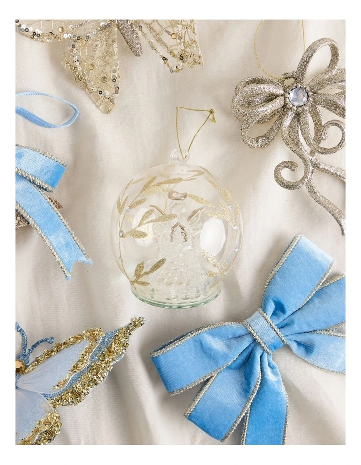 Luxe Christmas Glass Decorative Bauble withAngel Inside 10cm image 3