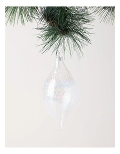 Luxe Christmas Glass Finial Bauble OrnamentClear: 14cm