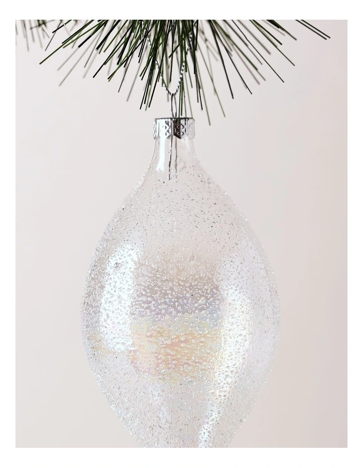 Luxe Christmas Glass Finial Bauble OrnamentClear: 14cm image 2