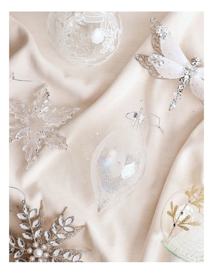 Luxe Christmas Glass Finial Bauble OrnamentClear: 14cm image 3