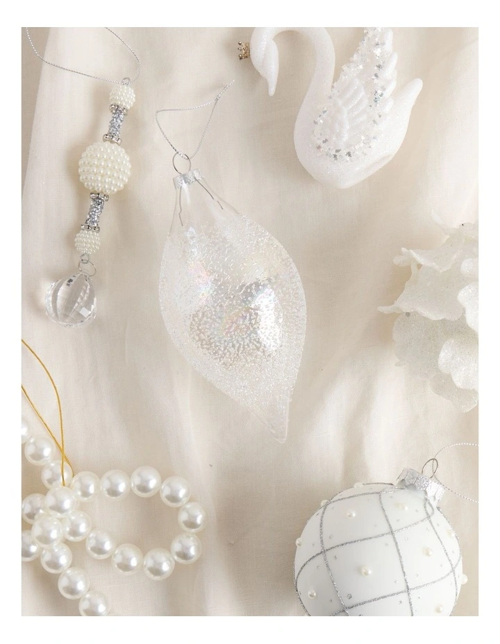 Luxe Christmas Glass Finial Bauble OrnamentClear: 14cm image 3