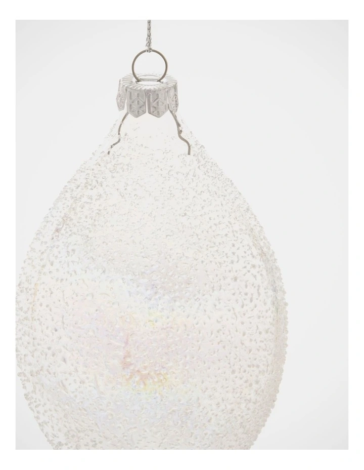 Luxe Christmas Glass Finial Bauble OrnamentClear: 14cm image 4