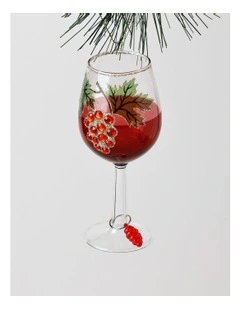 Heirloom Christmas Glass Pinot Noir Wine Hanging Ornament Red 13 cm