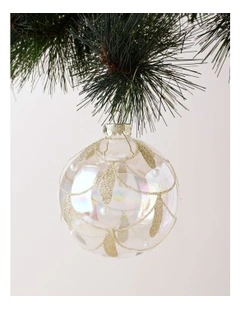 Luxe Christmas Glass Art Deco Pearl Bauble