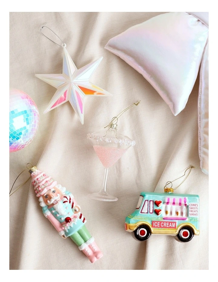 Luxe Christmas Glass Cosmopolitan Cocktail Ornament 12cm in Pink image 3