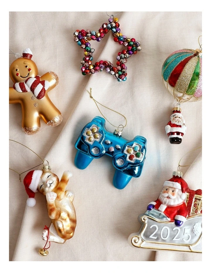 Candyland Glass Video Game Controller Ornament 9cm in Blue image 3
