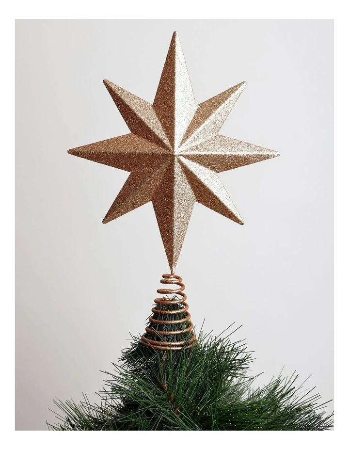 Harvest Christmas Metal Star Tree Topper 30cm in Brown image 5
