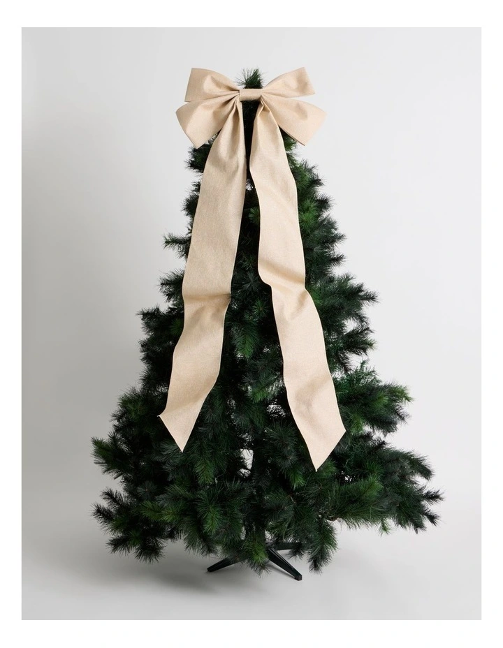 Eucalyptus Oversized Bow Tree Topper in Brown: 165cm image 2