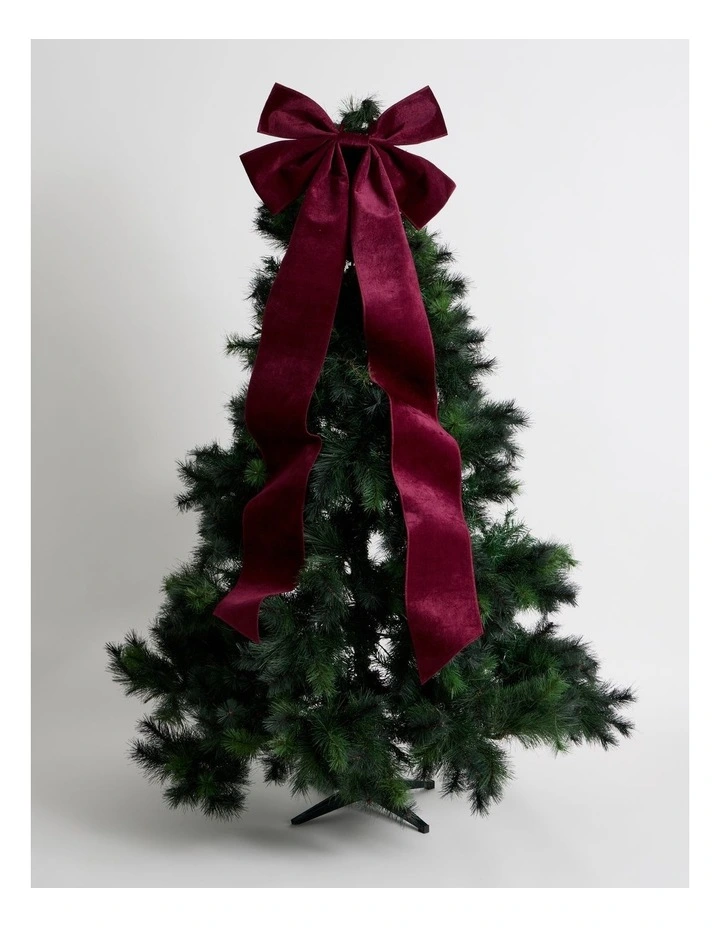 Heirloom Oversized Bow Tree Topper in Red: 165cm image 2