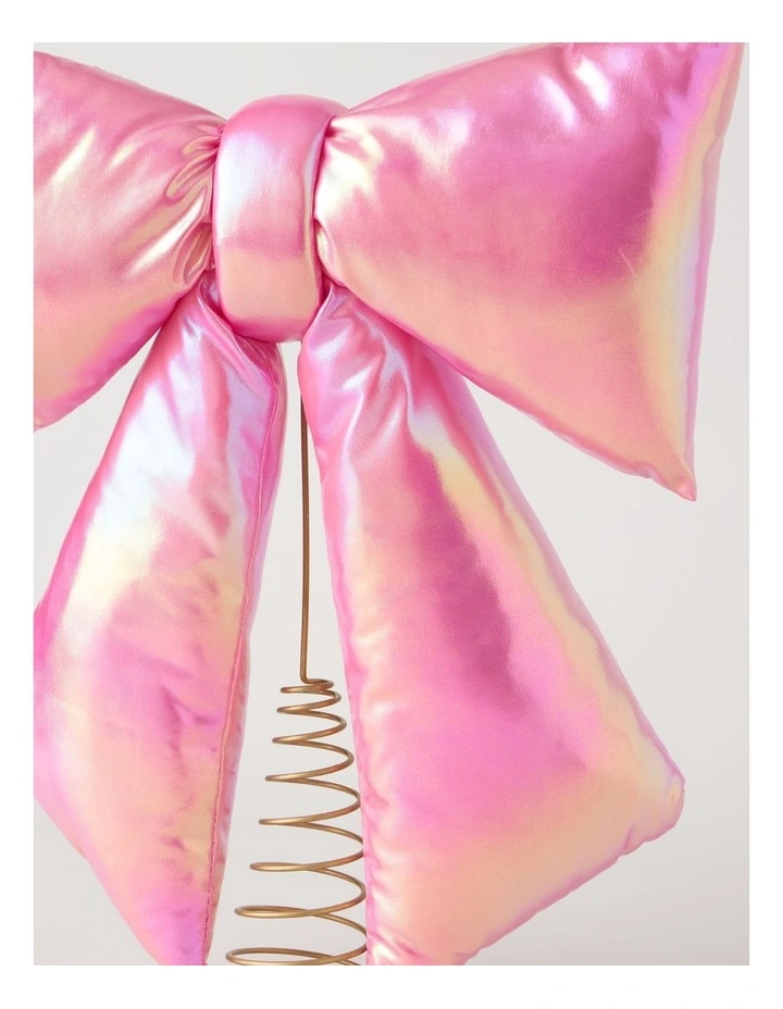 Nostalgia Iridescent Bow Tree Topper in Pink: 38cm image 4