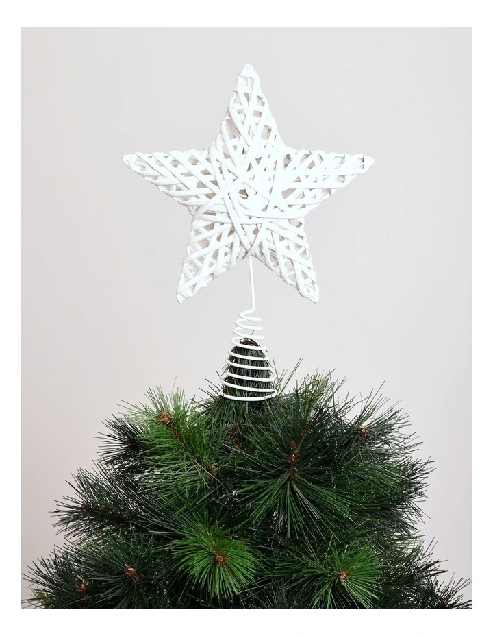 Eucalyptus Christmas White Faux Willow Star Tree-Topper image 1