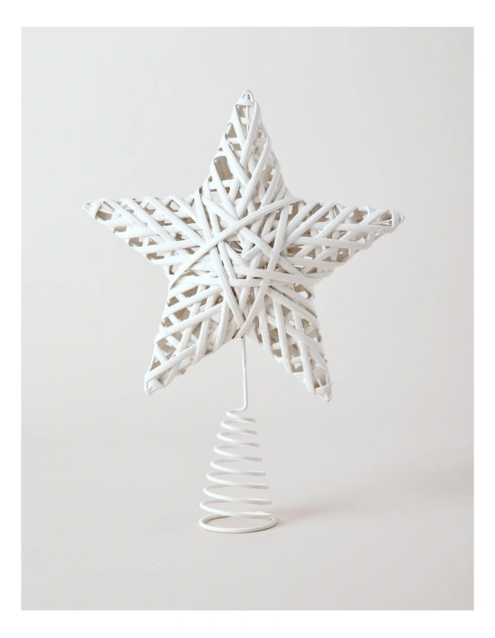 Eucalyptus Christmas White Faux Willow Star Tree-Topper image 2