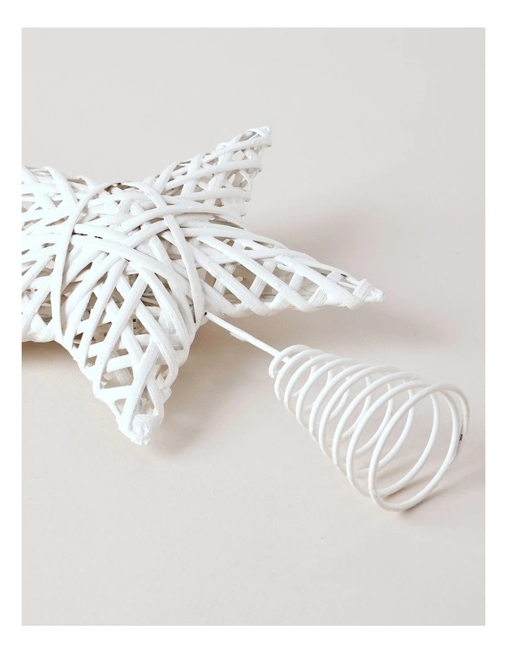 Eucalyptus Christmas White Faux Willow Star Tree-Topper image 3