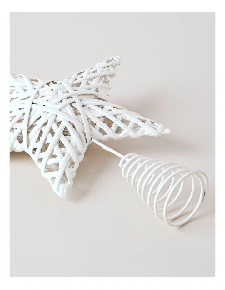 Eucalyptus Christmas White Faux Willow Star Tree-Topper 29cm image 4