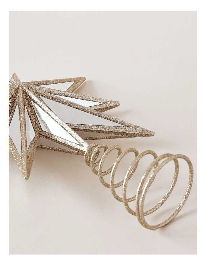 Luxe Christmas Plastic Mirrored Decagram Star Tree TopperChampage: 31cm image 3