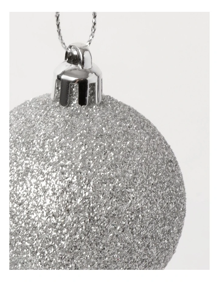 Luxe Christmas 24pk Shatterproof Baubles 5cm in Silver image 4