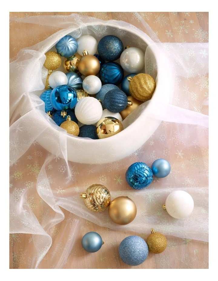 Luxe Christmas 50pk Shatterproof Ornaments 6cm in Mint/Blue image 3