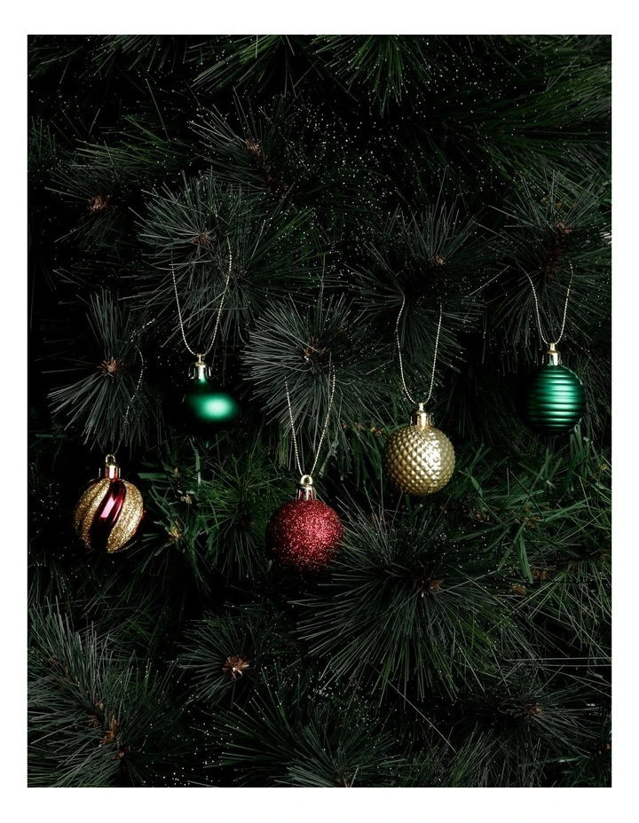 Heirloom Christmas 30pk Shatterproof Baubles 4cm in Red/Green/Gold image 2