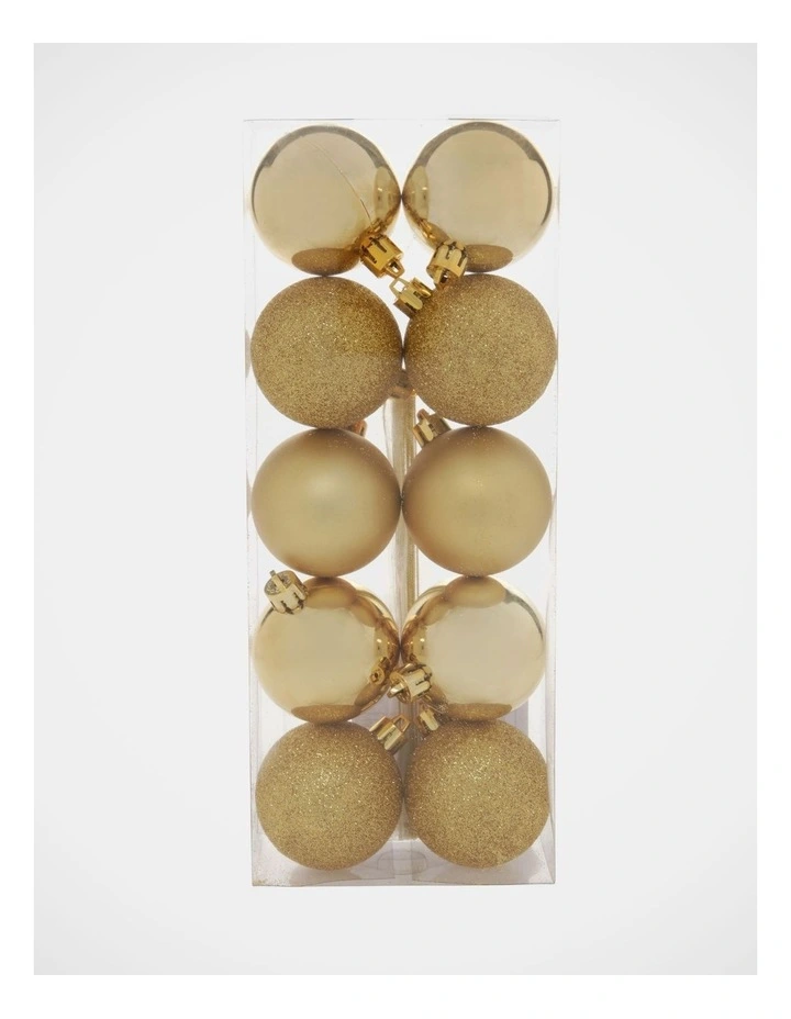 Heirloom Christmas 10pk Shatterproof Baubles 6cm in Gold image 2