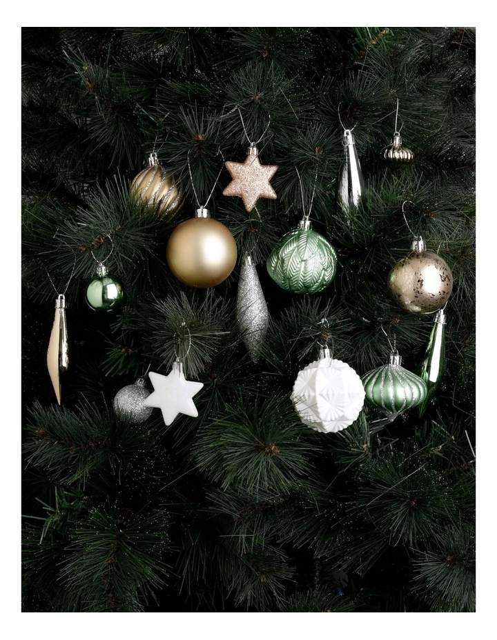 Eucalyptus Christmas 50pk Shatterproof Ornaments in Assorted Colours & Sizes image 2
