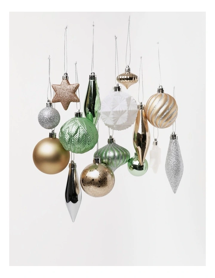 Eucalyptus Christmas 50pk Shatterproof Ornaments in Assorted Colours & Sizes image 3
