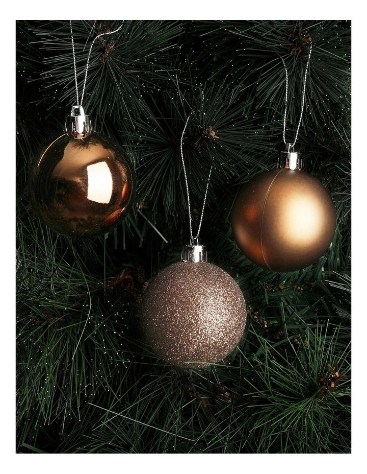 Harvest Christmas 10pk Shatterproof Baubles 6cm in Brown image 2