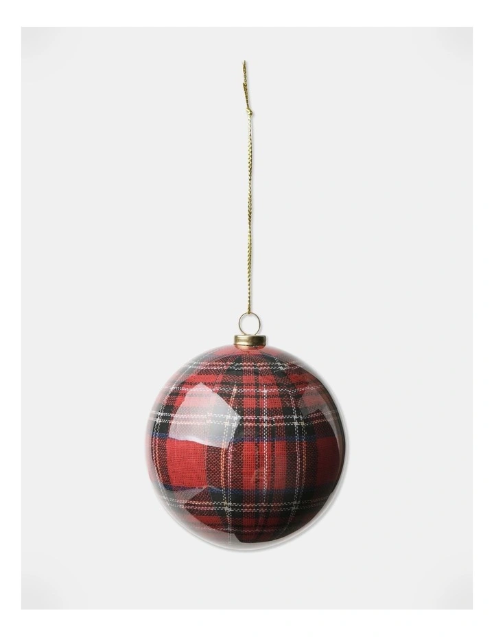 Heirloom Christmas 4pk Tartan Baubles 8cm in Multi image 3