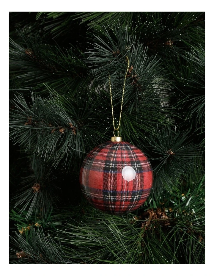 Heirloom Christmas 4pk Tartan Baubles 8cm in Multi image 4