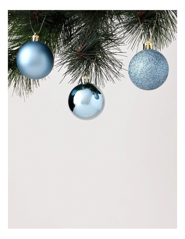 Luxe 10pk Christmas Shatterproof Baubles 6cm in Blue image 2