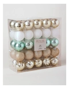 Eucalyptus Christmas 50pk Christmas Shatterproof Ornaments 6cm in Asst. Colours