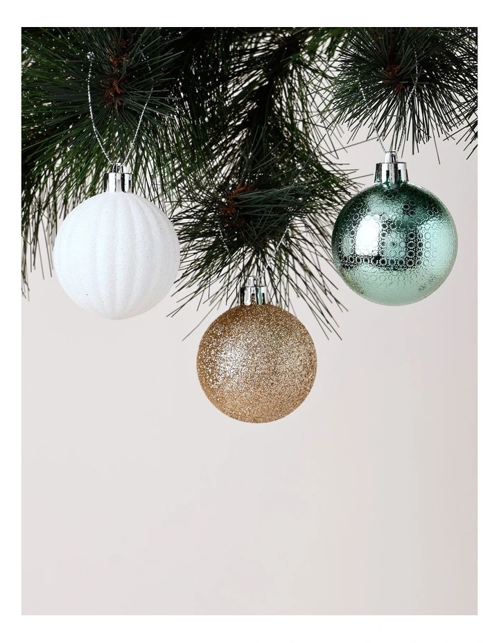 Eucalyptus Christmas 50pk Christmas Shatterproof Ornaments 6cm in Asst. Colours image 2