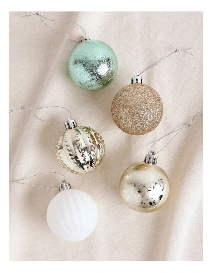 Eucalyptus Christmas 50pk Christmas Shatterproof Ornaments 6cm in Asst. Colours image 4