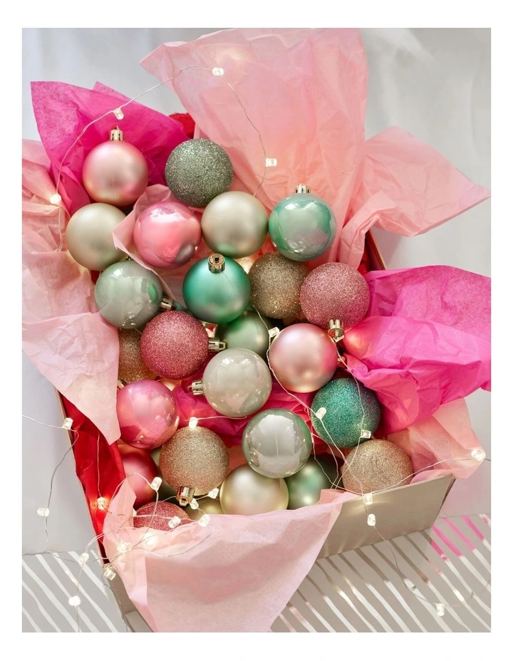 Candyland Christmas 50pk Shatterproof Ornaments 6cm in Pastel image 3
