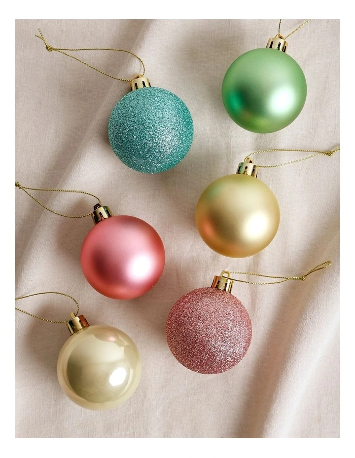 Candyland Christmas 50pk Shatterproof Ornaments 6cm in Pastel image 4
