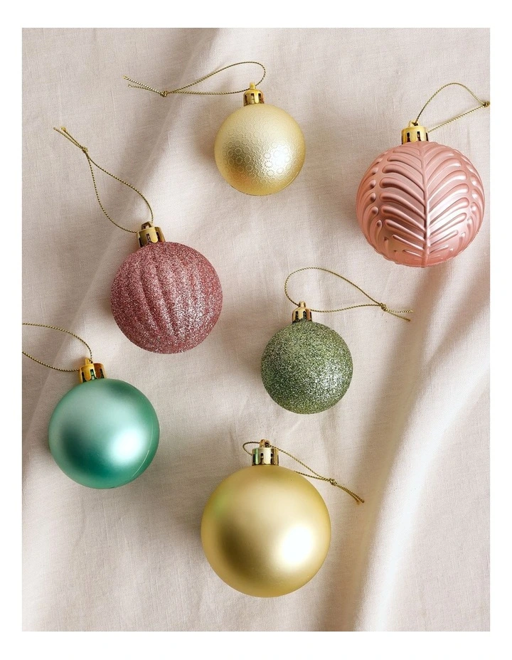 Candyland Christmas 100pk Shatterproof Baubles 5/6/7cm in Pastels image 3