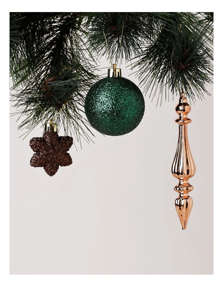 Harvest Christmas 50pk Shatterproof Ornaments 6cm in Bronze/Mocha/Green image 2