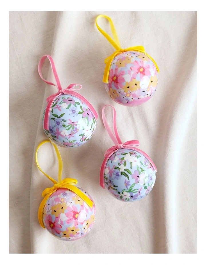 Art Series Morgan Jamieson Set of 4 Christmas Baubles 8cm in Multi image 3
