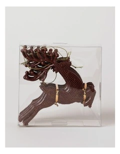 Harvest Christmas 6 pk Reindeer Ornaments 12cm in Brown