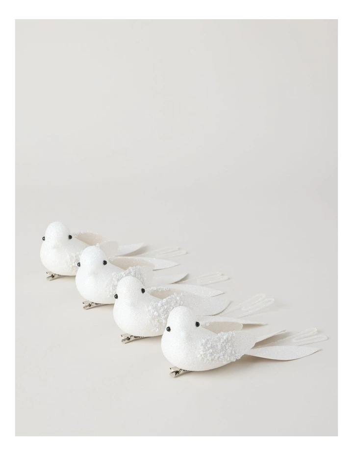 Luxe Plastic Dove Clips 4pk in White: 18cm image 1