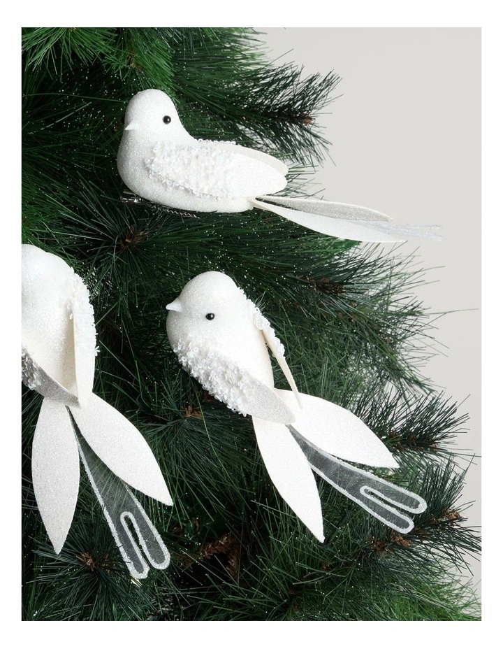 Luxe Plastic Dove Clips 4pk in White: 18cm image 2