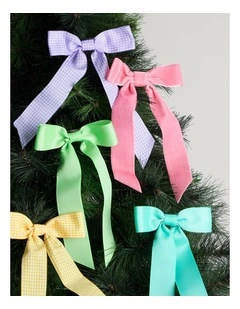 Fabric Set of 5 Bow Clips in Multicolour: 14cm