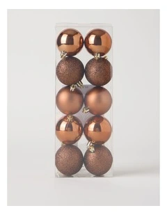 Harvest Shatterproof Baubles 10pk in Brown: 6cm